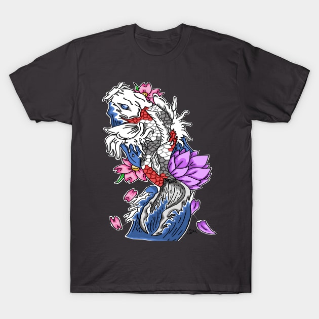 Koi Carp T-Shirt by SamuelMcCrackenArtworks